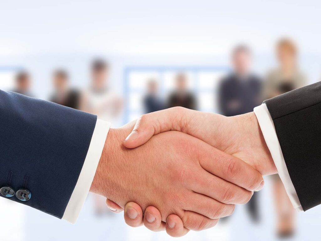  Two businessmen shaking hands