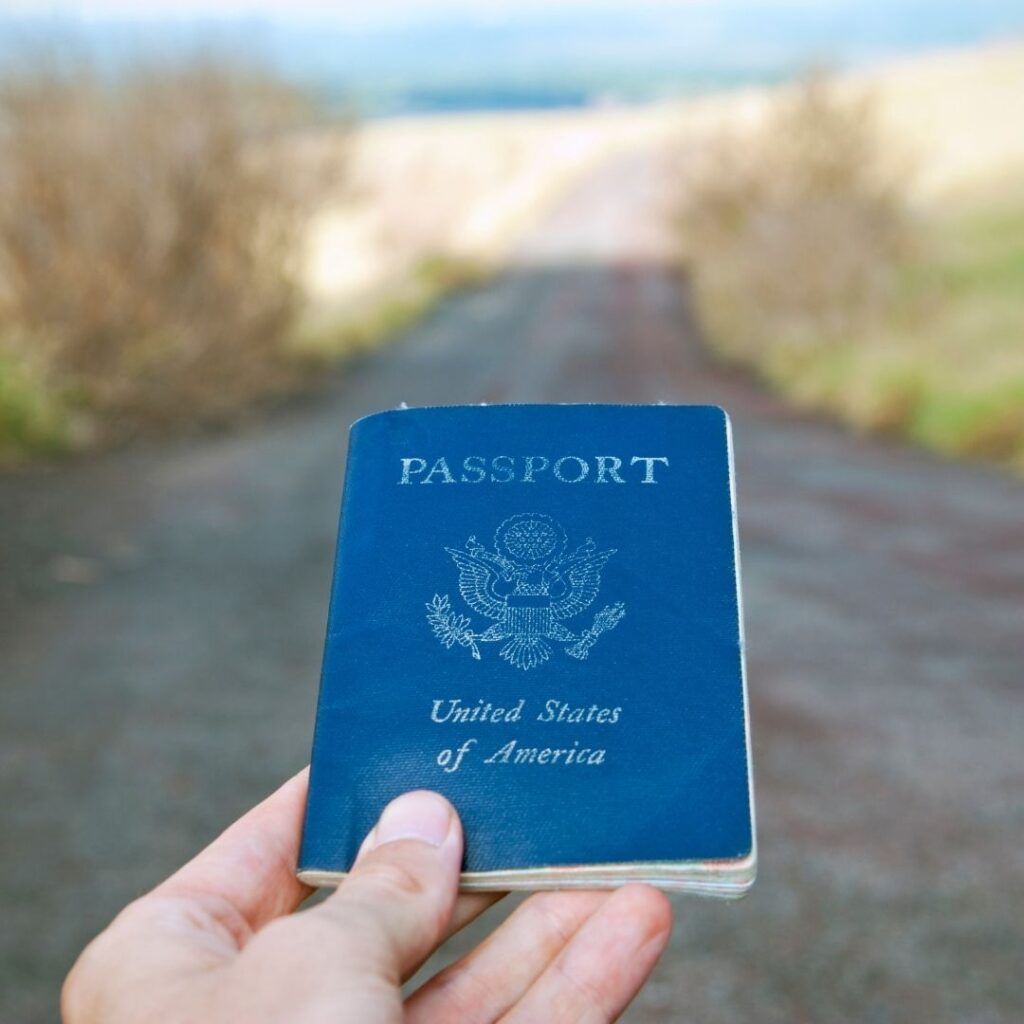 someone holding their passport