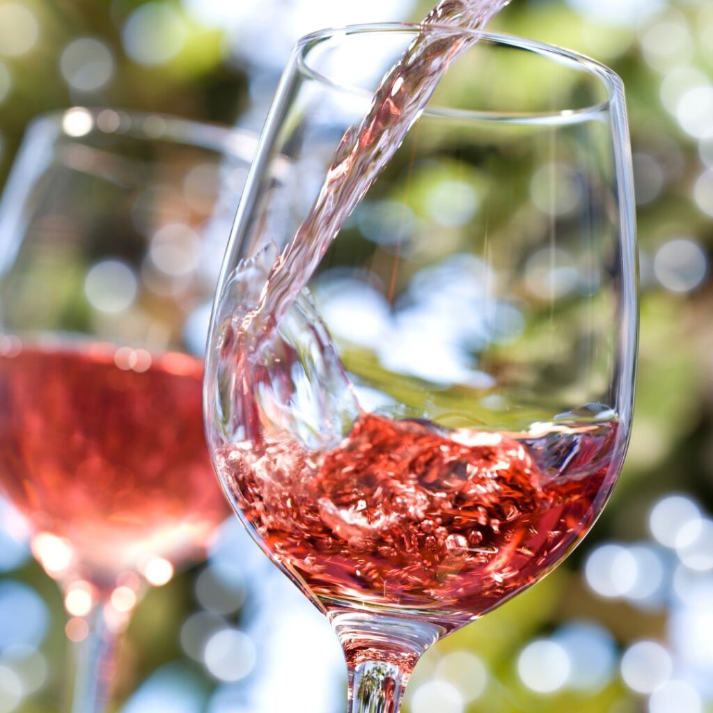 Wine being poured into a glass